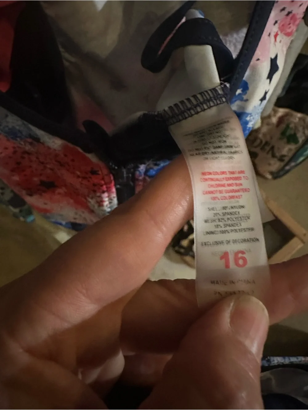 Tankini girls Tie-Dye size 16